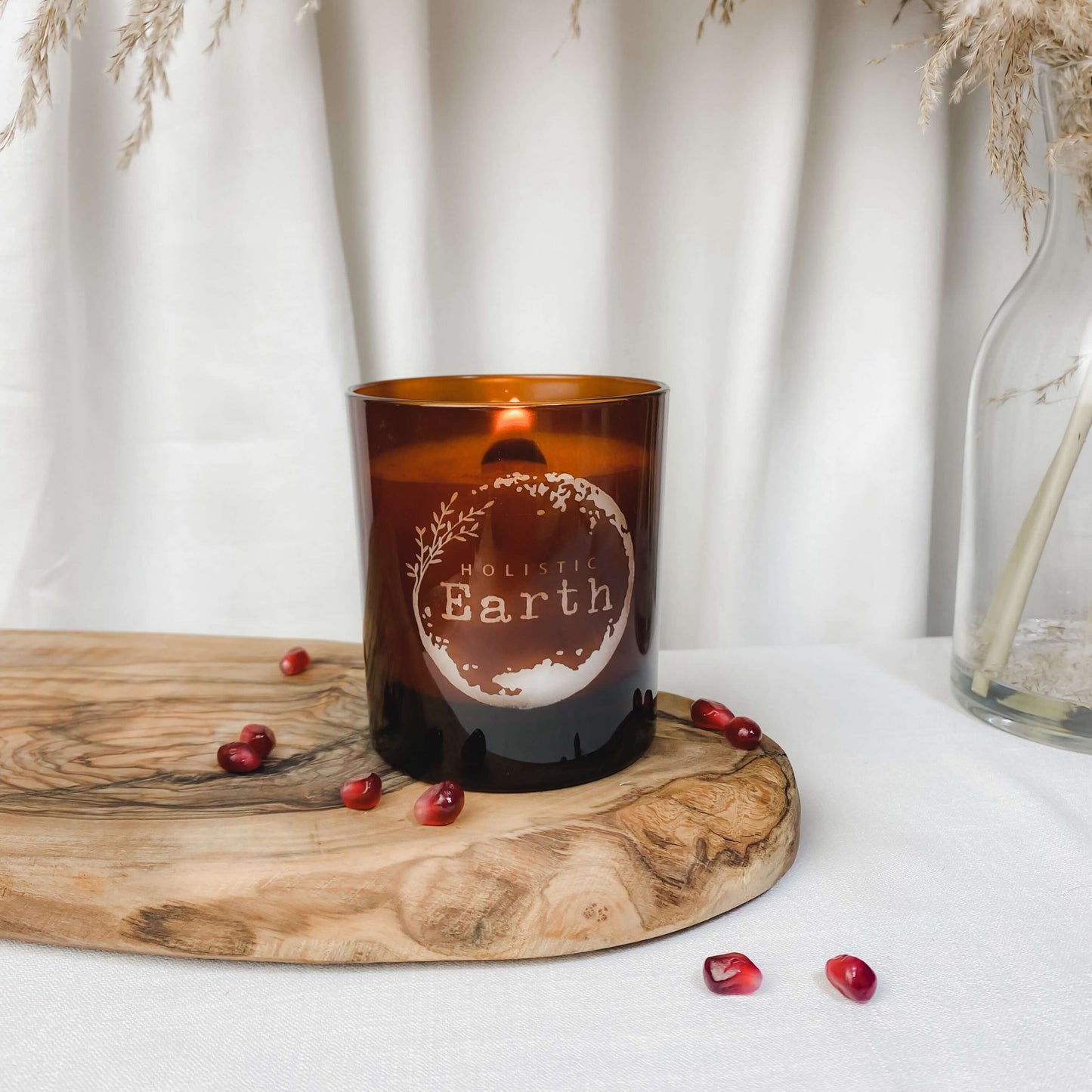 An example custom branded candle that we can etch for our wholesale customers.