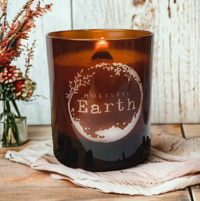 An example our our standard range amber etched candles.